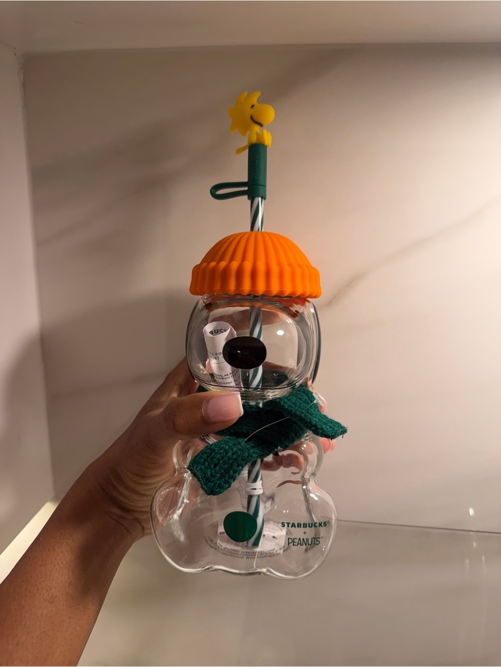 AUTHENTIC — Starbucks Snoopy Glass Cold Cup